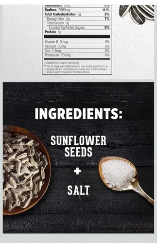 Vista 2 de Semillas de girasol saladas y tostadas jumbo en cáscara, bolsas de 5.25 onzas – (paquete de 3, sabor original)