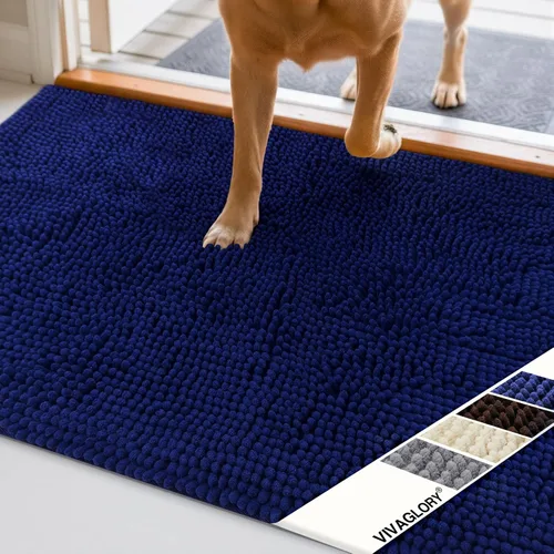 Vista 8 de Alfombrilla Vivaglory de microfibra para arena de gatos, diseño en 3D, atrapa todo tipo de arena, de 78x50 cm ó 89x63 cm, con parte trasera