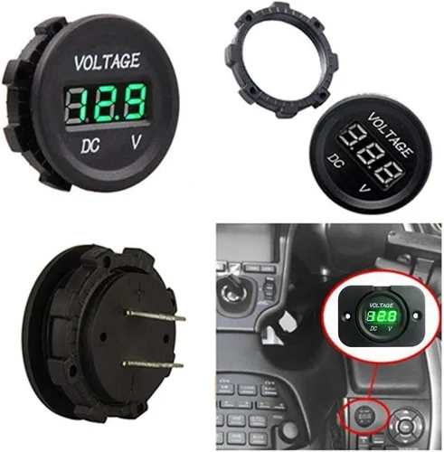Vista 3 de ZYTC Voltímetro de pantalla LED digital universal Medidor de voltaje impermeable para DC 12V-24V Coche Motocicleta Auto Camión (azul)
