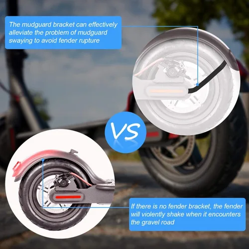 Vista 4 de Guardabarros eléctrico para scooter, 4 agujeros, protector de barro para scooter a prueba de salpicaduras, accesorios para guardabarros, soporte