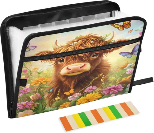 Vista 26 de ALAZA Capybara Swimming Blue 13 Pocket Expanding File Folder with Labels, Accordion File Folder File Organizer Letter A4 Paper for Office School