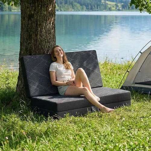 Vista 9 de Vamcheer Colchón Triple Plegable, Colchón Plegable Completo de 4 pulgadas, Tapete de Espuma Viscoelástica de Triple Pliegue con una Funda Colapsible