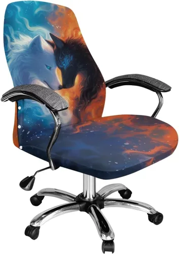 Vista 12 de Xoenoiee Fundas para silla de oficina con estampado de rayas de tigre, funda elástica para silla de juegos de computadora, fundas universales