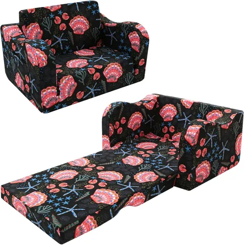 Vista 23 de MeMoreCool Silla Infantil 2 en 1, Sofá Cama Plegable para Niños, Beige (Edades 1-3) – Silla de Terciopelo que se Extiende a Sofá-Cama Espuma