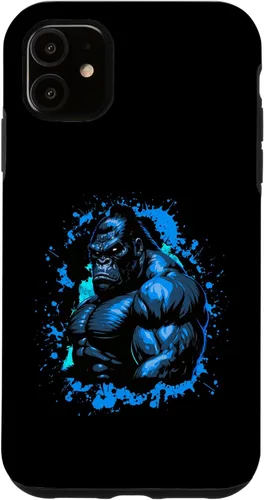 Vista 5 de iPhone 15 Gorilla Workout Animal Beast Muscles Bodybuilding Gym Case