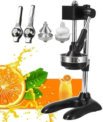 Manual Citrus Juicer - Hand Press Juicer for Lemon, Orange, Pomegranate - Food Processor with Filter Plate & Ergonomic Handle for Easy Juice