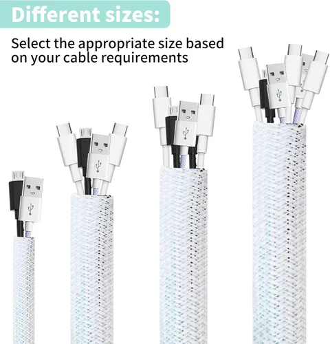 Vista 7 de Tubo de telar de alambre de manga dividida de 1/4 pulgadas x 100 pies, protector de cable a prueba de gatos para cables USB, alimentación