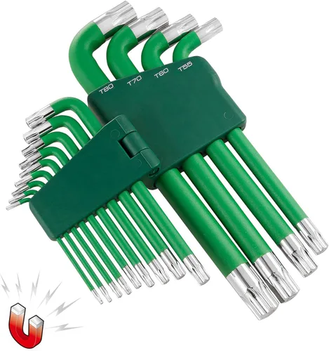 Vista 6 de Powerbuilt Llave hexagonal magnética de punto largo SAE de 13 piezas, llave hexagonal Allen, 5/64 "- 3/4" - 941641