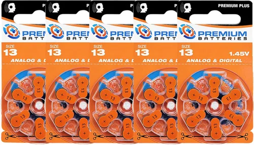 Vista 38 de Premium Batteries Tamaño 10 Batería de audífono de 1.45V Lengüeta amarilla (6 Baterías)