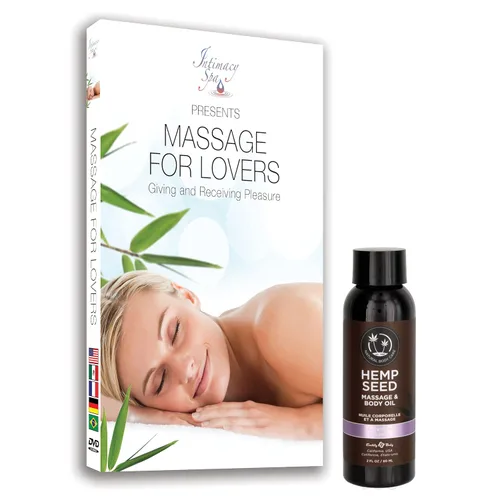 Sensual Massage for Couples DVD and 100 Natural 2 oz Earthly Body Hemp Seed Lavender Massage Body Oil