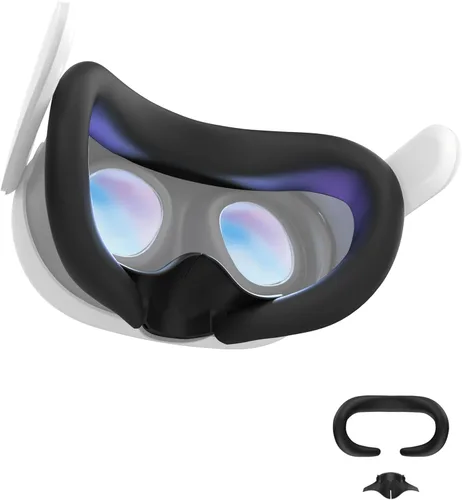 Vista 2 de APEXINNO VR Silicone Face Cover and VR Magnetic Frame Glasses Lens Insert with Removable Anti-Blue Light Glasses for Meta Quest 3 Accessories