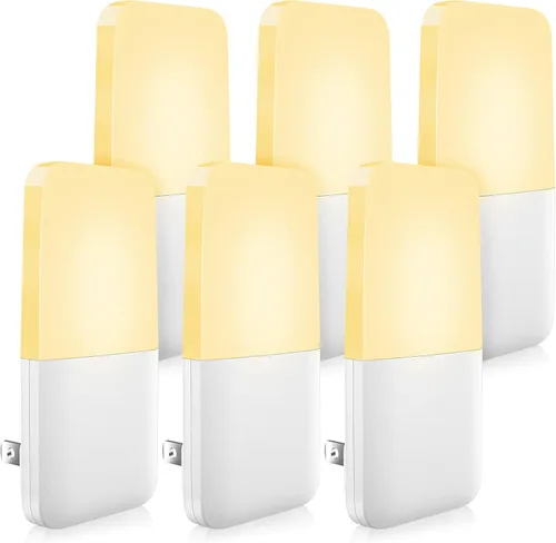 MAZ-TEK Luz nocturna enchufable, luces nocturnas LED de color blanco cálido con sensor inteligente de atardecer a amanecer para niños, guardería,