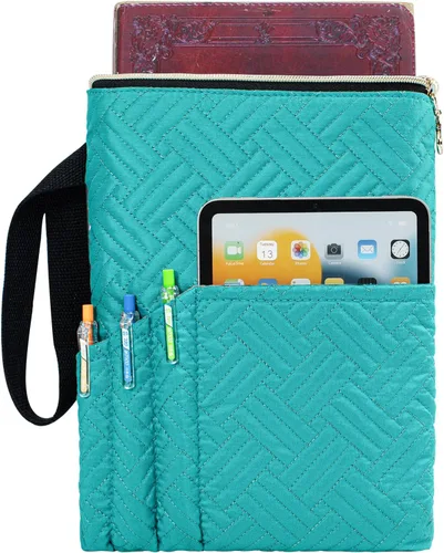 Vista 7 de Funda de libro APLUFINE con cremallera, protector de libro acolchado de 11"X9", fundas de libro acolchadas lavables para libros de tapa blanda