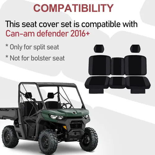 Vista 6 de StarknightMT UTV Defender Funda de asiento – Fundas de asiento impermeables a prueba de polvo compatibles con Can Am Defender DPS MAX 6X6 PRO