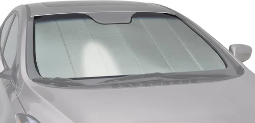 Vista 4 de Intro-Tech FD-03 - Parasol de parabrisas de ajuste personalizado para modelos seleccionados de Ford F-350, color plateado