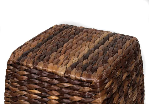 Vista 4 de BIRDROCK HOME Taburete de acento de junco marino Hecho de junco marino tejido a mano Taburete de 21 pulgadas