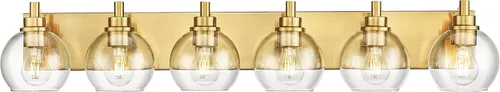 Vista 35 de Accesorios de iluminación de baño, luz de tocador mate negra de 2 luces, apliques de pared modernos con pantalla de globo de vidrio transparente