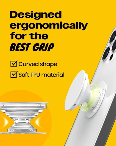 Vista 4 de OnTheGrip Lindo Diseño Transparente en Forma de Flor de Margarita Soporte de Teléfono Móvil Plegable Multifuncional para Smartphone, Tablet