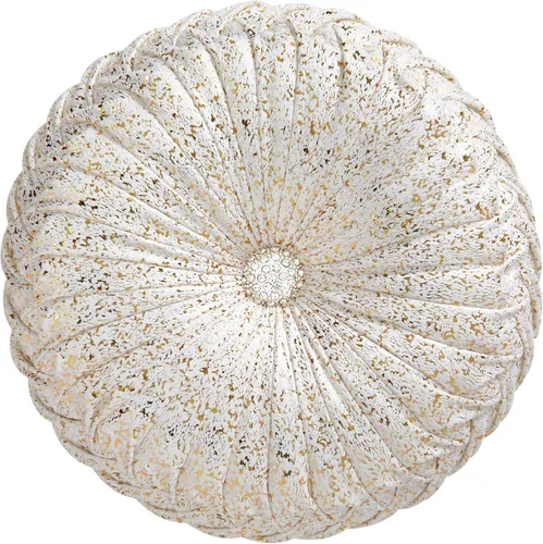 Vista 9 de EUCIOR Almohada decorativa redonda, almohada circular hecha a mano, almohadas redondas de cuero metálico liso para sofá, decoración del hogar