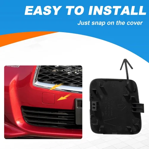 Vista 6 de Tapa de gancho de remolque para parachoques delantero, ojal de remolque para Infiniti Q50 2014 2015 2016 2017 2018 622A1-4GA0A Cubierta de remolque