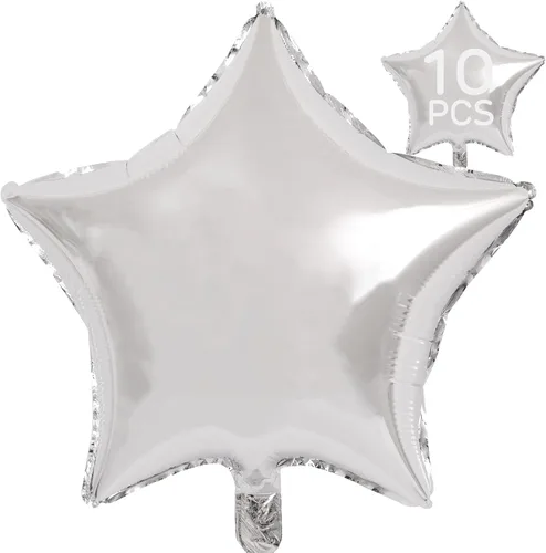 Vista 20 de Globos de estrella roja de 18 pulgadas, 10 globos metálicos de aluminio de helio con forma de estrella roja para decoración de fiesta de cumpleaños