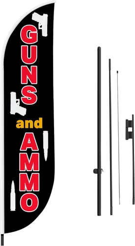 Vista 68 de DreamController - Bandera de plumas de alteraciones (11.5 pies x 2.5 pies) por DreamController para negocios al aire libre con poste adicional