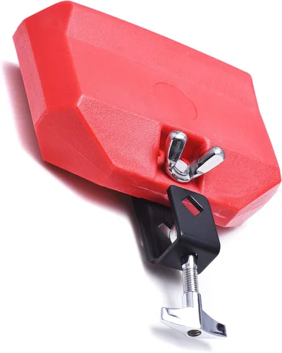 Vista 2 de Bloque de atasco, Bloque de percusión musical de plástico, Instrumento de tambor latino, rojo