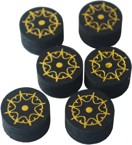 Vista 3 de Collapsar 6pcs 0.551 in Negro Múltiples Capa de Piel de Cerdo Piscina Taco Puntas H M S