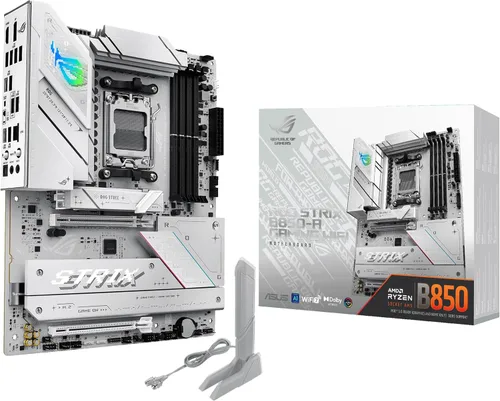 ASUS ROG Strix B850-A Gaming WiFi AMD AM5 B850 ATX Placa base 14+2+2 etapas de potencia, DDR5 AEMP, LAN 2.5G, WiFi 7 con antena Q, 4X M.2, PCIe®