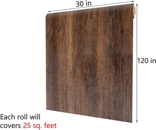 Vista 7 de Decotalk Papel de contacto de grano de madera, papel tapiz autoadhesivo extraíble de madera marrón, papel de contacto para encimeras, papel tapiz