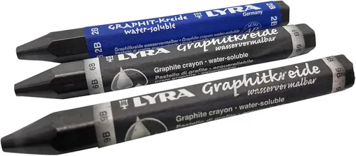 Vista 2 de LYRA Palillo de grafito, juego de palos de grafito de grado surtido - Soluble en agua - 2B 6B 9B, suministros de dibujo para lápices de boceto
