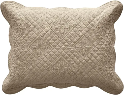 Vista 3 de Calla Angel Sage Garden - Funda de almohada acolchada de algodón puro de lujo matelassé, estándar, 20 x 26 pulgadas, café