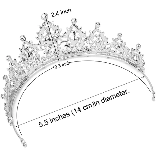 Vista 6 de Coronas para mujer Tiaras para mujer, Cristal Diamante falso