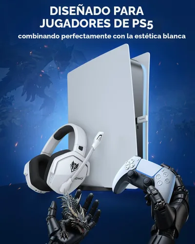 Vista 2 de NUBWO Auriculares inalámbricos para juegos con micrófono para PC Ps5 Ps4, cero interferencias, batería de 100 horas de juego todo el día