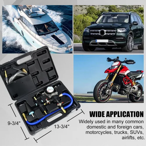 Vista 8 de Kit de recarga de vacío de refrigerante, sistema de refrigeración, kit de herramientas de purga y llenado al vacío del radiador, relleno