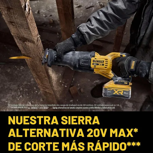 Vista 6 de DEWALT Kit de sierra recíproca inalámbrica XR de 20 V MAX XR POWERPACK con batería y cargador incluidos (DCS384WW1)