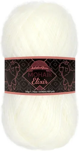 Vista 23 de JubileeYarn Mohair Elixir Yarn - 50g/Skein Baby Wool Blend - Cosmopolitan - 1 Skein