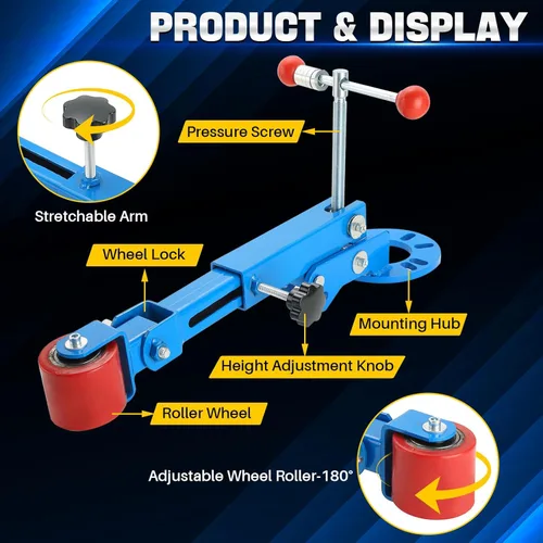 Vista 3 de DASBET Herramienta Rodillo de Guardabarros Herramienta de Reforma y Extensión, Rodillo de Arco de Rueda de Auto de Servicio Pesado Herramienta