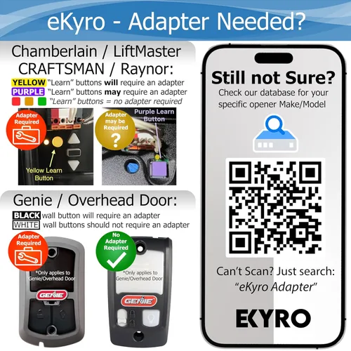 Vista 5 de eKyro Abridor inteligente de puerta de garaje - Controlador remoto universal WiFi compatible con Alexa, Google Home, iPhone, Siri, Android, alerta