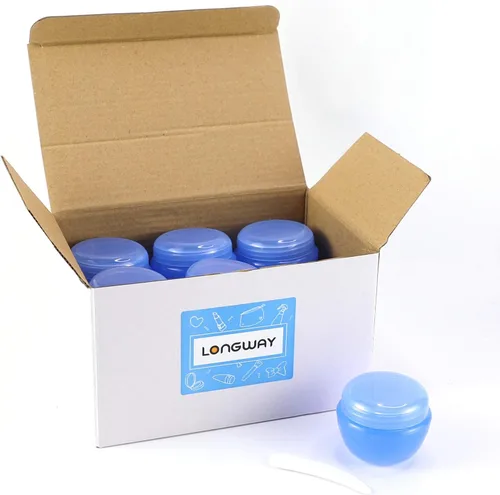 Vista 8 de LONGWAY - Recipiente de plástico transparente para loción de viaje, bote con tapa tamaño muestra, pequeños recipientes de plástico de viaje