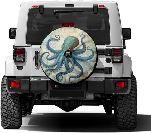 Vista 9 de Delerain Dinosaur Moon - Cubierta de rueda de repuesto para neumáticos, protector solar impermeable para caravana, remolque, RV, SUV, camión