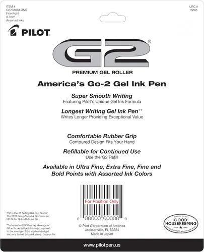 Vista 2 de Pilot G2 - Bolígrafos de gel de alta calidad, punta fina de 0.028 in, colores surtidos, 7