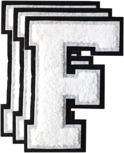 Vista 105 de 3 parches de letras de felpilla negra, parches de letras termo-adhesivas de 4-1/2", parches universitarios para ropa, S