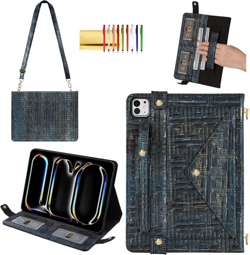 Vista 278 de Funda tipo bolso para iPad mini de 5ª/4ª/3ª/2ª/1ª generación de 7.9 pulgadas, Techcircle funda ligera tipo folio con soporte bandolera con billetera