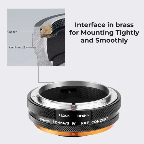 Vista 4 de K&F Concept IV PRO FD-M4/3 MFT Adaptador de montaje de objetivo, compatible con Canon FD/FL Series Lens a M4/3 M43 Micro Cuatro Tercios Montaje
