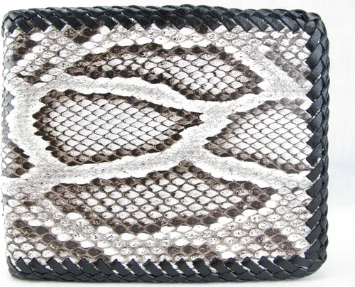Vista 2 de Pelgio Cartera de piel de serpiente genuina hecha a mano