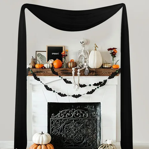 Vista 22 de NICETOWN Cenefa decorativa larga para ventana, cenefa de bufanda de boda, cortina de gasa para sala de estar, dormitorio, ceremonia