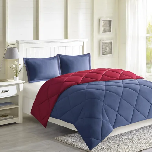 Vista 24 de Madison Park Essentials - Edredón a cuadros Parkston, funda a juego, funda 3M Scotchguard antimanchas, hipoalergénico, juego de ropa de cama