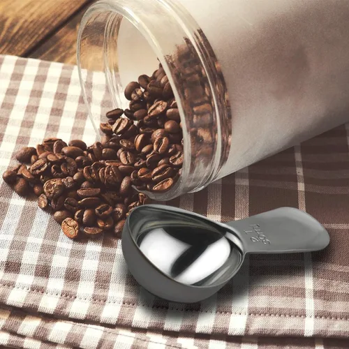 Vista 7 de Cuchara medidora de café de acero inoxidable 18/8, 2 cucharadas de café, cuchara medidora de mango corto para café molido, té, harina de azúcar