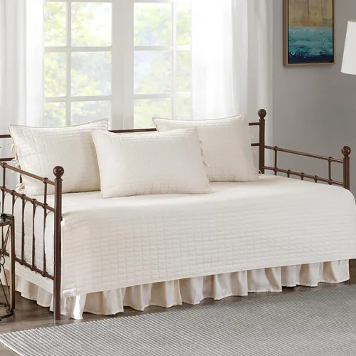 Vista 12 de Comfort Spaces Funda para sofá cama - Lujosa de doble cara - Acolchado, ropa de cama acogedora para todas las estaciones con falda de cama, fundas a